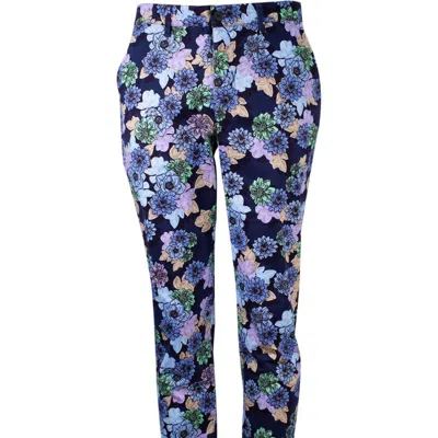Lords Of Harlech Jack Snap Floral Pant In Blue