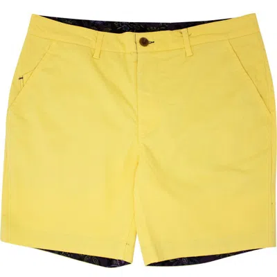 Lords Of Harlech John Flat Front Short In Yellow/orange