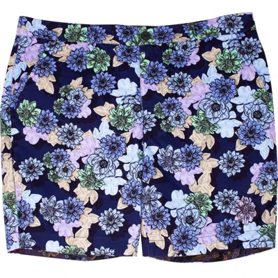 Lords Of Harlech John Snap Floral Flat Front Short In Blue