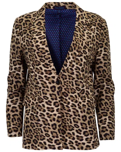 Lords Of Harlech Julia Leopard Brown Womens Tailored Blazer