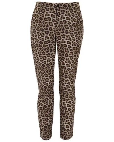 Lords Of Harlech Charles Leopard Brown Mens Tailored Pant In Animal Print
