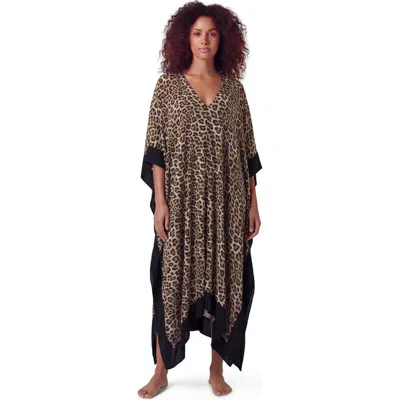 Lords Of Harlech Leopard Womens Kaftan In Black