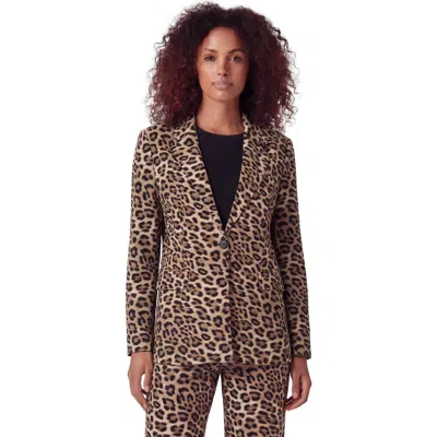 Lords Of Harlech Leopard Womens Tailored Blazer In Multi