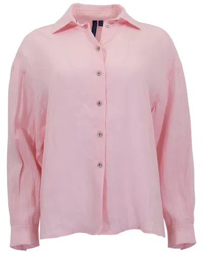 Lords Of Harlech Lydia Fresh Pink Womens Linen Shirt