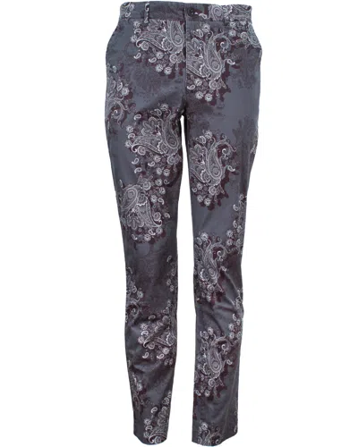 Lords Of Harlech Men's Black / Grey Charles Random Paisley Pants - Smoke In Black/grey