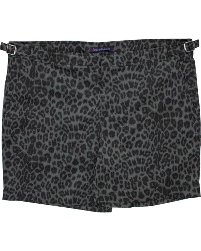 Lords Of Harlech Men's Black / Grey Pool Leopard Black In Black/grey