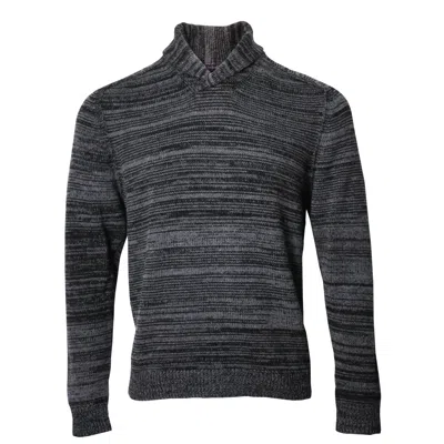 Lords Of Harlech Men's Black / Grey Sweet Shawl Neck Sweater In Charcoal In Black/grey
