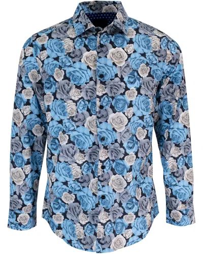 Lords Of Harlech Men's Blue / Black / Grey Norman Rosey Shirt In Black In Blue/black/grey