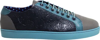 Lords Of Harlech Men's Blue / Black / Grey Trevor Flanneloke Sneaker In Blue/black/grey