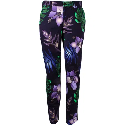 Lords Of Harlech Men's Blue Charles Tropical Explosion Pant - Navy