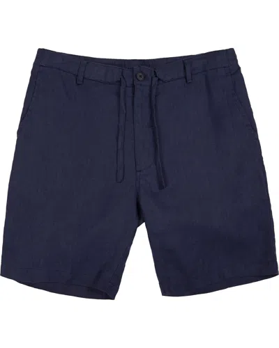 Lords Of Harlech Men's Blue Devonshire Linen Short - Navy