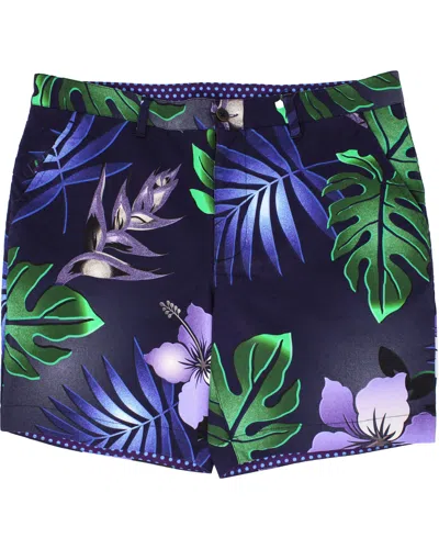 Lords Of Harlech Men's Blue Edward Tropical Explosion Short - Navy