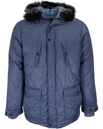 Lords Of Harlech Men's Blue / Grey Patrick Parka In Smoke Grey