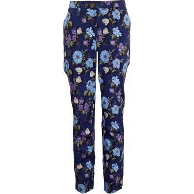 Lords Of Harlech Men's Blue Jack Augustus Floral Pant - Navy
