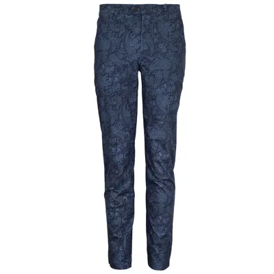 Lords Of Harlech Men's Blue Jack Paisley Romance Pant - Navy