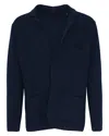 Lords Of Harlech Jacob Sweater Jacket In Blue