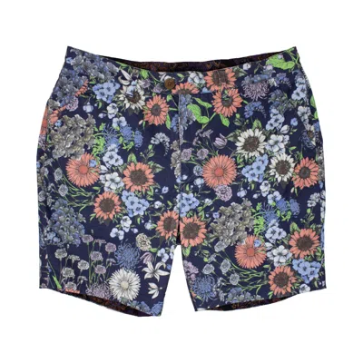 Lords Of Harlech John Lux Rumspringa Floral Navy Shorts In Blue