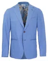 Lords Of Harlech Men's Blue Judd Half Lined Tailored Wool Blazer - Ocean