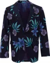 Lords Of Harlech Men's Blue Julius Floral Memory Blazer - Navy In Blue