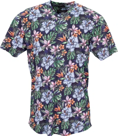 Lords Of Harlech Men's Blue Maze Colorful Floral Navy