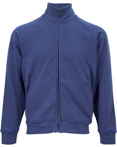 Lords Of Harlech Men's Blue Neville Embossed Full-zip Jacket - Navy