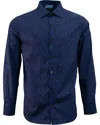 Lords Of Harlech Men's Blue Nigel Perugia Paisley Shirt - Navy In Blue