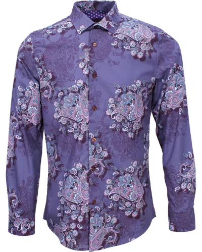 Lords Of Harlech Men's Blue Norman Random Paisley Shirt - Skipper