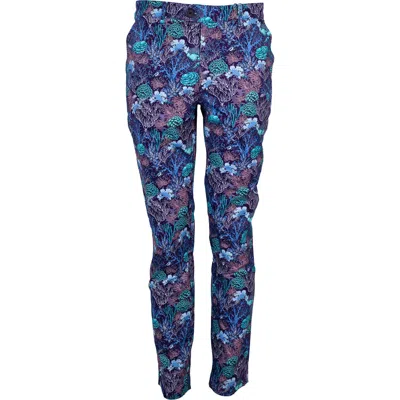 Lords Of Harlech Men's Blue / Pink / Purple Jack Lux Coral Garden Pants - Purple In Blue/pink/purple