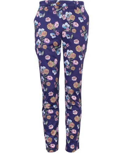 Lords Of Harlech Jack Lux Spaced Floral Pant In Blue