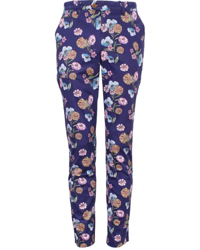 Lords Of Harlech Jack Lux Spaced Floral Pant In Blue/pink/purple