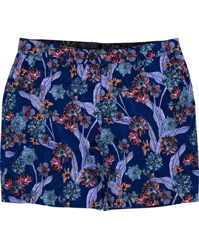 Lords Of Harlech Men's Blue / Pink / Purple John Ocean Floral Shorts - Navy In Blue/pink/purple