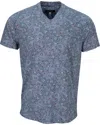 Lords Of Harlech Maze Trippy Paisley V-neck Tee In Blue/pink/purple