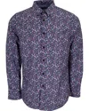 Lords Of Harlech Men's Blue / Pink / Purple Morris Ditzy Daisy Shirt In Skipper In Blue/pink/purple