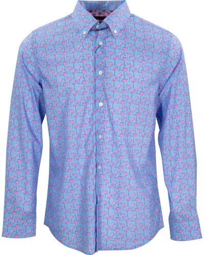 Lords Of Harlech Men's Blue / Pink / Purple Morris Flamingos Blue In Blue/pink/purple