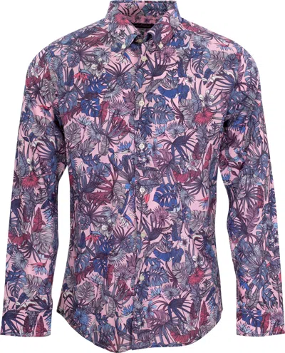 Lords Of Harlech Men's Blue / Pink / Purple Morris Jungle Garden Pink In Blue/pink/purple