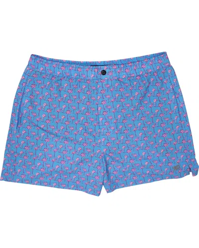 Lords Of Harlech Men's Blue / Pink / Purple Quack Flamingoes Blue In Blue/pink/purple
