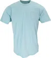 Lords Of Harlech Tate Lagoon Stripe Crew Neck Tee In Blue/pink/purple