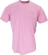 LORDS OF HARLECH MEN'S BLUE / PINK / PURPLE TATE PINK STRIPE CREW NECK TEE