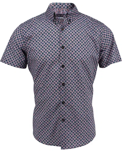 Lords Of Harlech Tim Diamond Flowers Pink Shirt In Blue/pink/purple