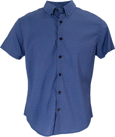 Lords Of Harlech Men's Blue / Pink / Purple Tim Turtle Geo Shirt In Blue In Blue/pink/purple
