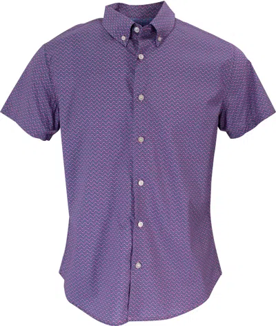 Lords Of Harlech Men's Blue / Pink / Purple Tim Turtle Geo Shirt In Pink In Blue/pink/purple