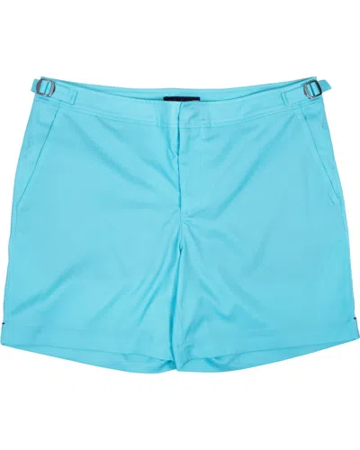 Lords Of Harlech Men's Blue Pool Oxford Swim Short - Lagoon
