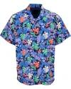 Lords Of Harlech Men's Blue Ralph Flat Tropical Camp Shirt - Navy In Blue