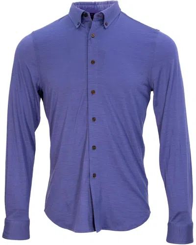 Lords Of Harlech Men's Blue Shawn Merino Shirt In Skipper