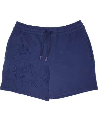 Lords Of Harlech Men's Blue Silus Embossed Interlock Shorts - Navy