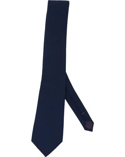 Lords Of Harlech Men's Blue Taddeo Merino Tie - Navy