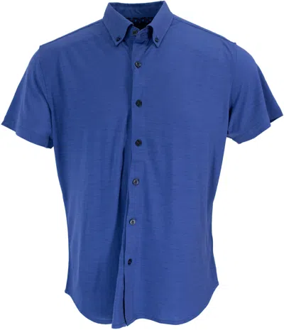 Lords Of Harlech Men's Blue Tobias Merino Shirt - Skipper