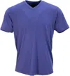 Lords Of Harlech Men's Blue Victor V-neck Merino Shirt In Skipper In Blue