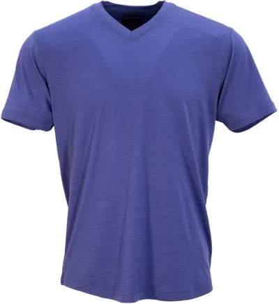Lords Of Harlech Men's Blue Victor V-neck Merino Shirt In Skipper