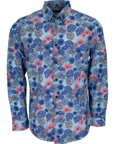 Lords Of Harlech Men's Blue / White / Pink Morris Jardin Shirt In Sky In Blue/white/pink